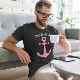 Rosa Frakt Anchor med Anpassningsbar Text-grafik T Shirt