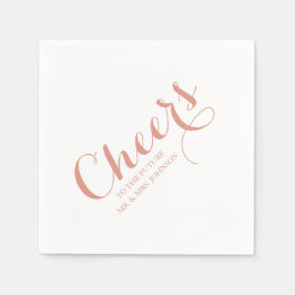 Rosa  framtid Mr & Mrs Namn Simple Bröllop Pappersservett