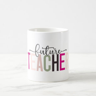 Rosa framtida lärarpresent kaffemugg