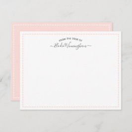 Rosa från Namn skrivbord i skript Anteckningskort