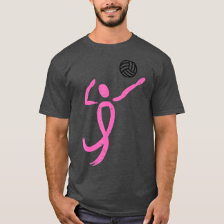Rosa från Volleyball Player Ribbon Breast Cancer A T Shirt