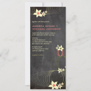 Rosa Frangipani Flower Chalkboard bröllopsinbjudan Inbjudningar