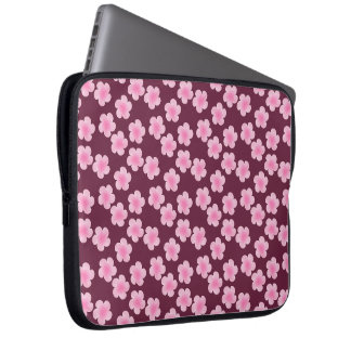 Rosa Frangipani Flower Mönster Electronics Bag Laptop Fodral
