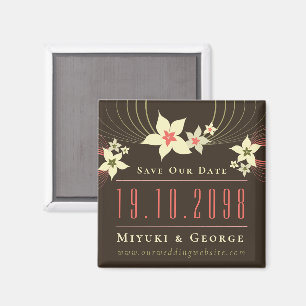 Rosa Frangipani Strandbröllop Save The Date Magnet