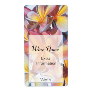 Rosa Frangipani Vin-etikett Fraktsedel