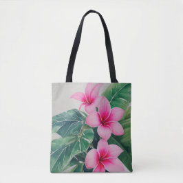 Rosa Frangipani Watercolor Flowers Tygkasse