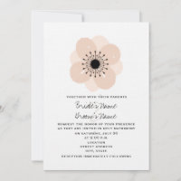 Rosa Fransk Anemone bröllopsinbjudan