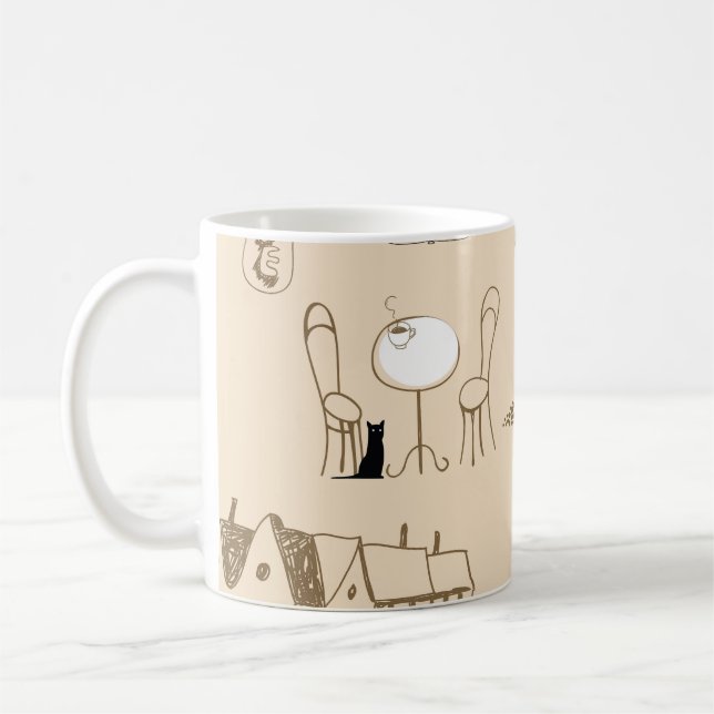 Rosa Fransk: Chic Mönster Design. Kaffemugg (Vänster)