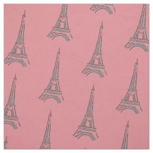 Rosa fransk Eiffeltorn Paris-tema tyg