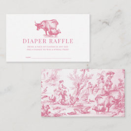 Rosa Fransk Land Farm Diaper Raffle Biljett Tilläggskort