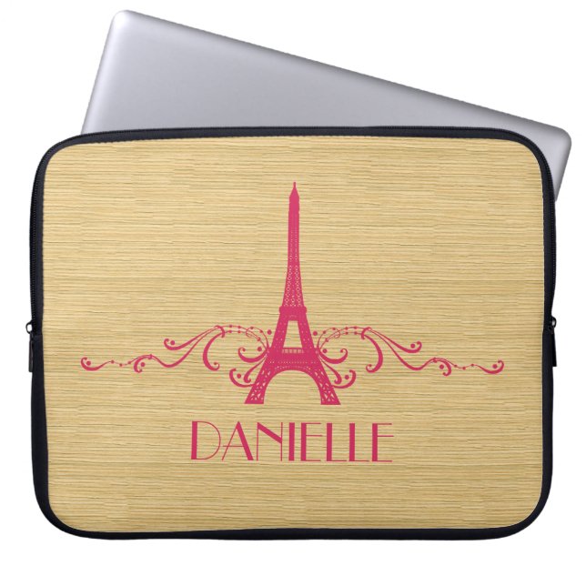 Rosa Fransk Laptop sleeve (Framsidan)