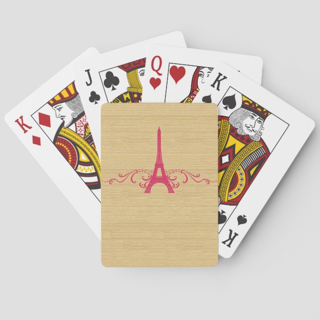 Rosa Fransk Mjuka parkeringskort Casinokort (Baksidan)