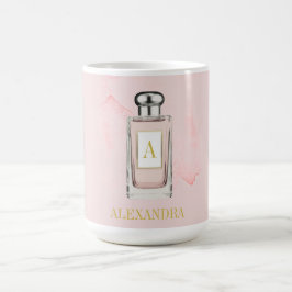 Rosa Fransk Parfym Flaska Chic Monogram Personal Kaffemugg