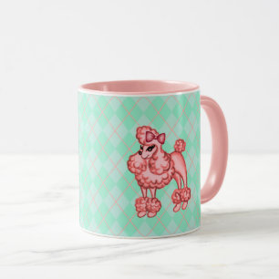 Rosa Fransk Pudel Kaffe Mugg