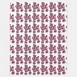 Rosa Fransk Pudel Retro Blanket Gift Fleecefilt