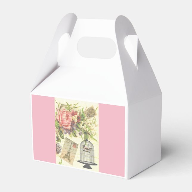 Rosa fransk tema vintage Paris presentbox Presentaskar (Framsidan Sidan)