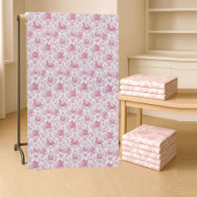 Rosa fransk Toile De Jouy pastoral vagnscen