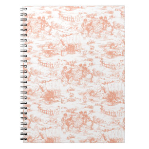 Rosa fransk Toile för vintage Anteckningsbok Med Spiral