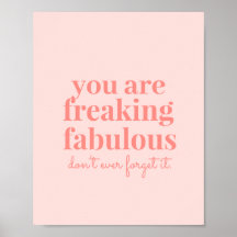Rosa Freaking Fabulous Inspirational Quote Poster