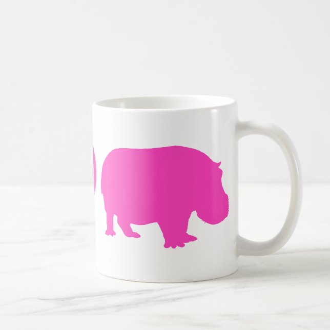 Rosa Fred kärlek och Flodhästar Kaffemugg (Höger)