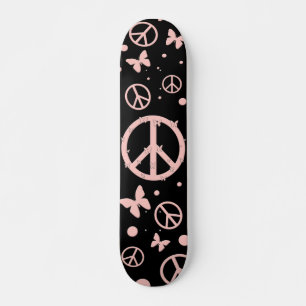 Rosa fred och fjärilar skateboard bräda 21,5 cm