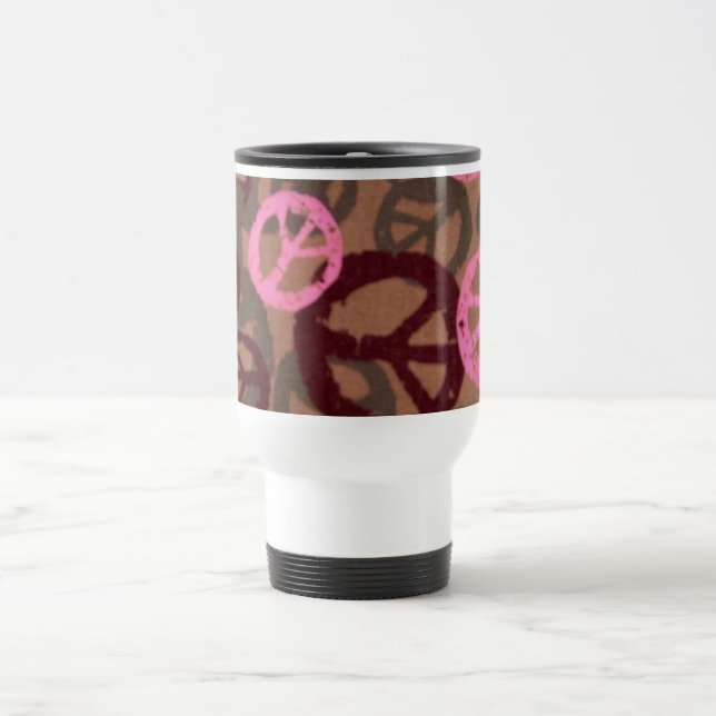 Rosa fredssymbolertravel mug resemugg (Center)