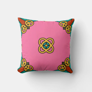 Rosa Fredstecken Kaleidoscope Kudde