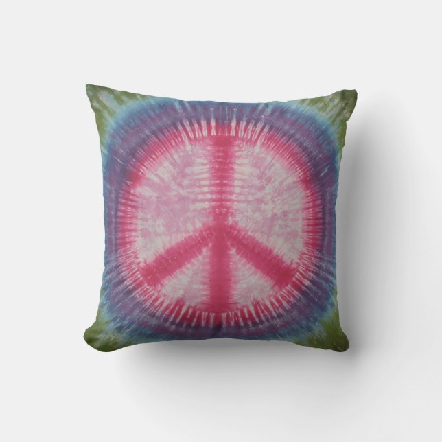 Rosa Fredstecken Tie Dye American MoJo Pillow Kudde (Framsida)