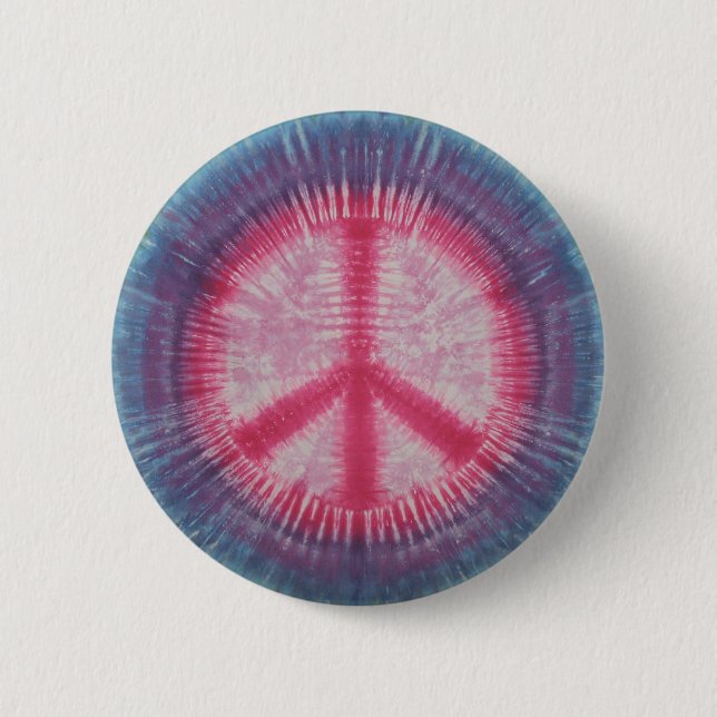 Rosa Fredstecken Tie Dye Button Knapp (Framsida)