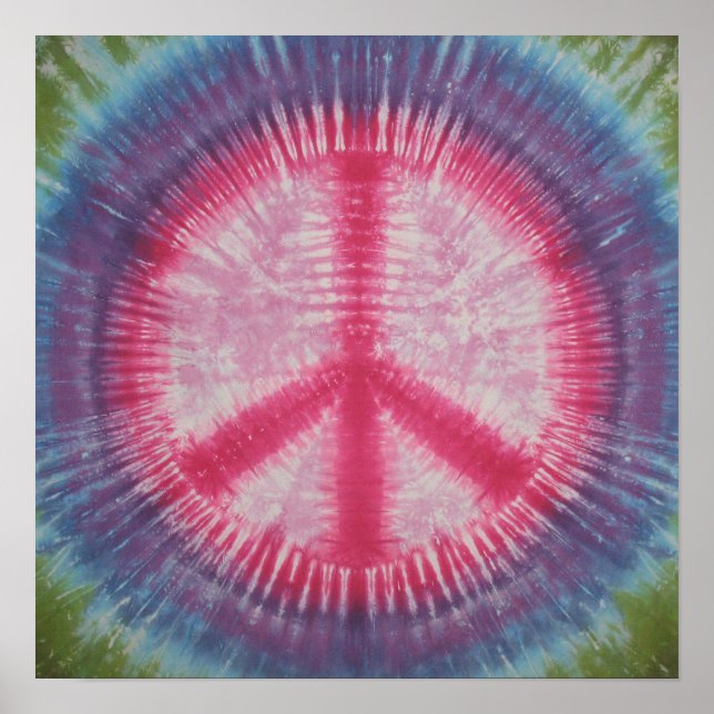 Rosa Fredstecken Tie Dye Poster (Framsidan)