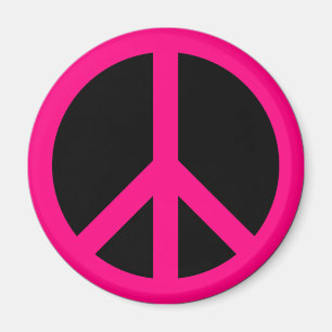 Rosa fredsteckenmagnet magnet