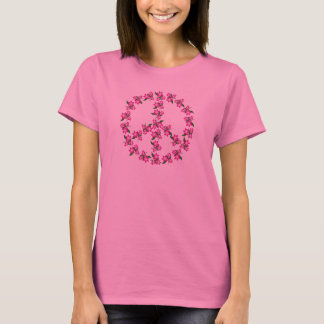 Rosa fredsteckenT-tröja - annat färgar T-shirt