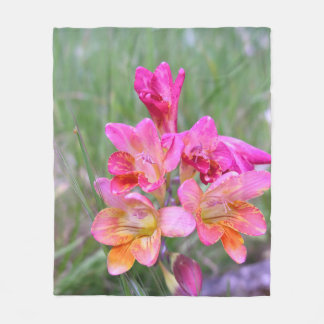 Rosa Freesias Fleecefilt