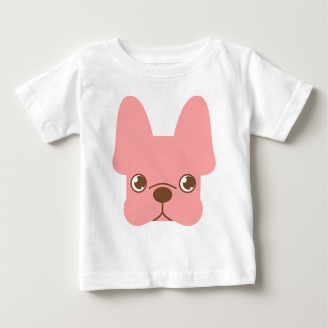 Rosa Frenchie T Shirt (Framsida)