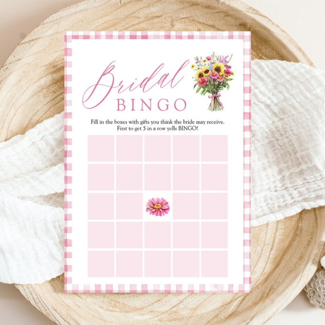 Rosa Fresh Off The Market Bröllopsdusch Bingo Spel Inbjudningar (Pink Fresh Off The Market Bridal Shower Bingo Game)