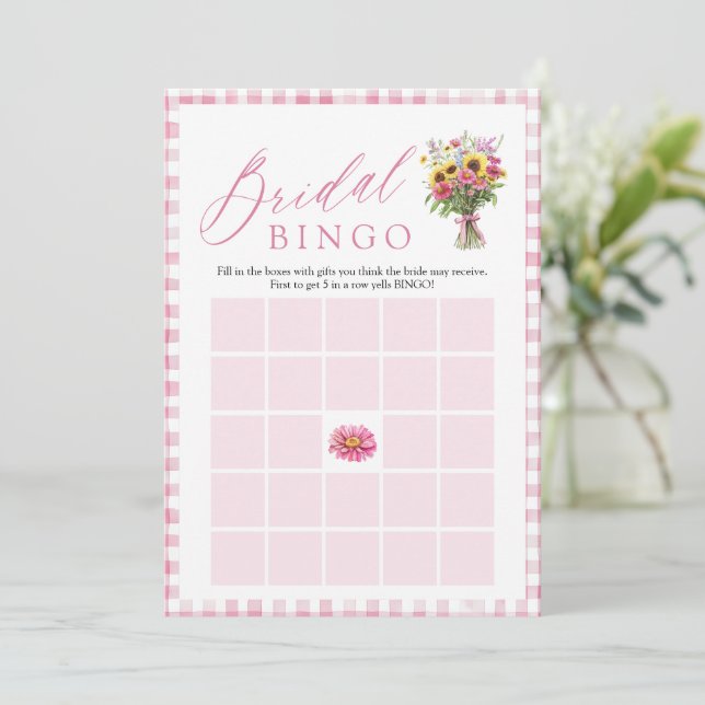 Rosa Fresh Off The Market Bröllopsdusch Bingo Spel Inbjudningar (Stående Fram)