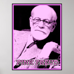 Rosa Freud Funny Poster Skriv ut