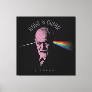 Rosa Freud (ha en cigarr) Canvastryck