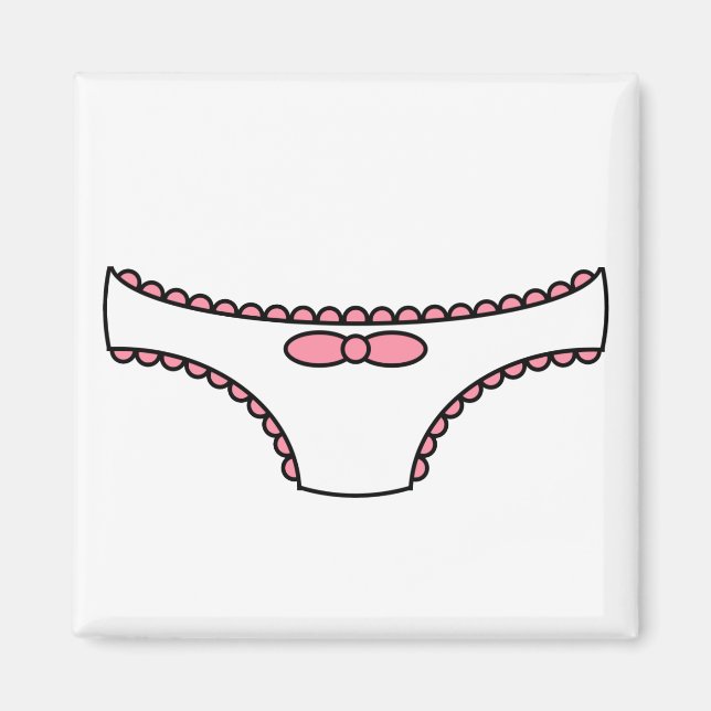 Rosa Frilly Panties Magnet (Framsidan)