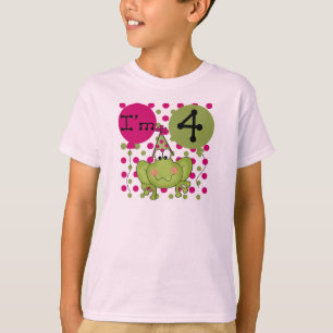 Rosa Frog 4e födelsedagen Tshirts och presenter