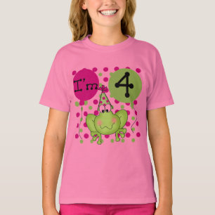 Rosa Frog 4e födelsedagen Tshirts och presenter
