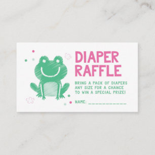 Rosa Frog Diaper Raffle Biljett Tilläggskort