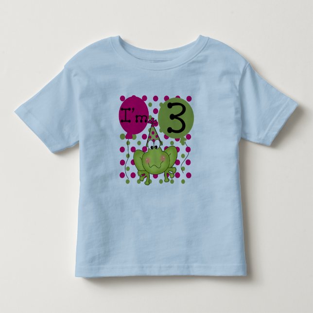 Rosa Frog Tshirts och gåvor från tredje födelsedag (Framsida)
