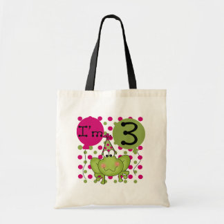 Rosa Frog Tshirts och gåvor från tredje födelsedag Tygkasse
