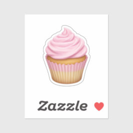 Rosa Frostad Cupcake Emoji Klistermärken