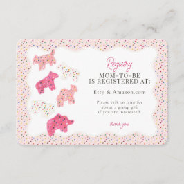 Rosa Frostat Animal Cookies Gift Register Tilläggskort
