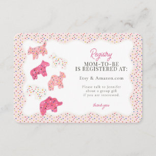 Rosa Frostat Animal Cookies Gift Register Tilläggskort