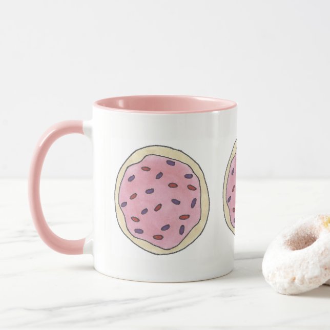 Rosa Frostat Socker Cookie Sprinkles Baking Foodie Mugg (Med munk)