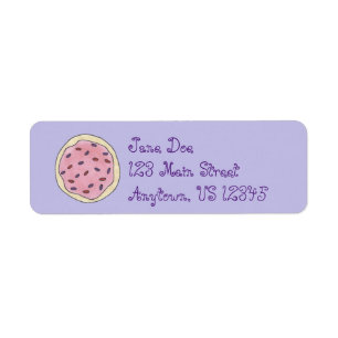 Rosa Frostat Socker Cookie w/Sprinkles Food Labels Returadress Etikett