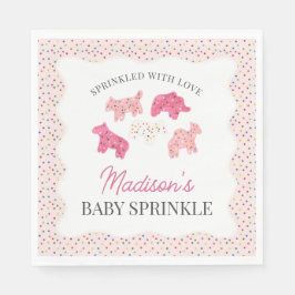 Rosa Frosted Animal Cookies Baby Sprinkle Pappersservett